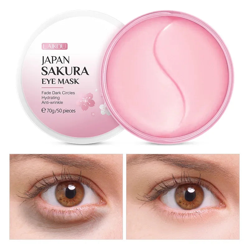LAIKOU Japan Sakura or Snail  Eye Mask Fade Dark Circles Hydrating Moisturizing Care Eyes Mask Face Care Product