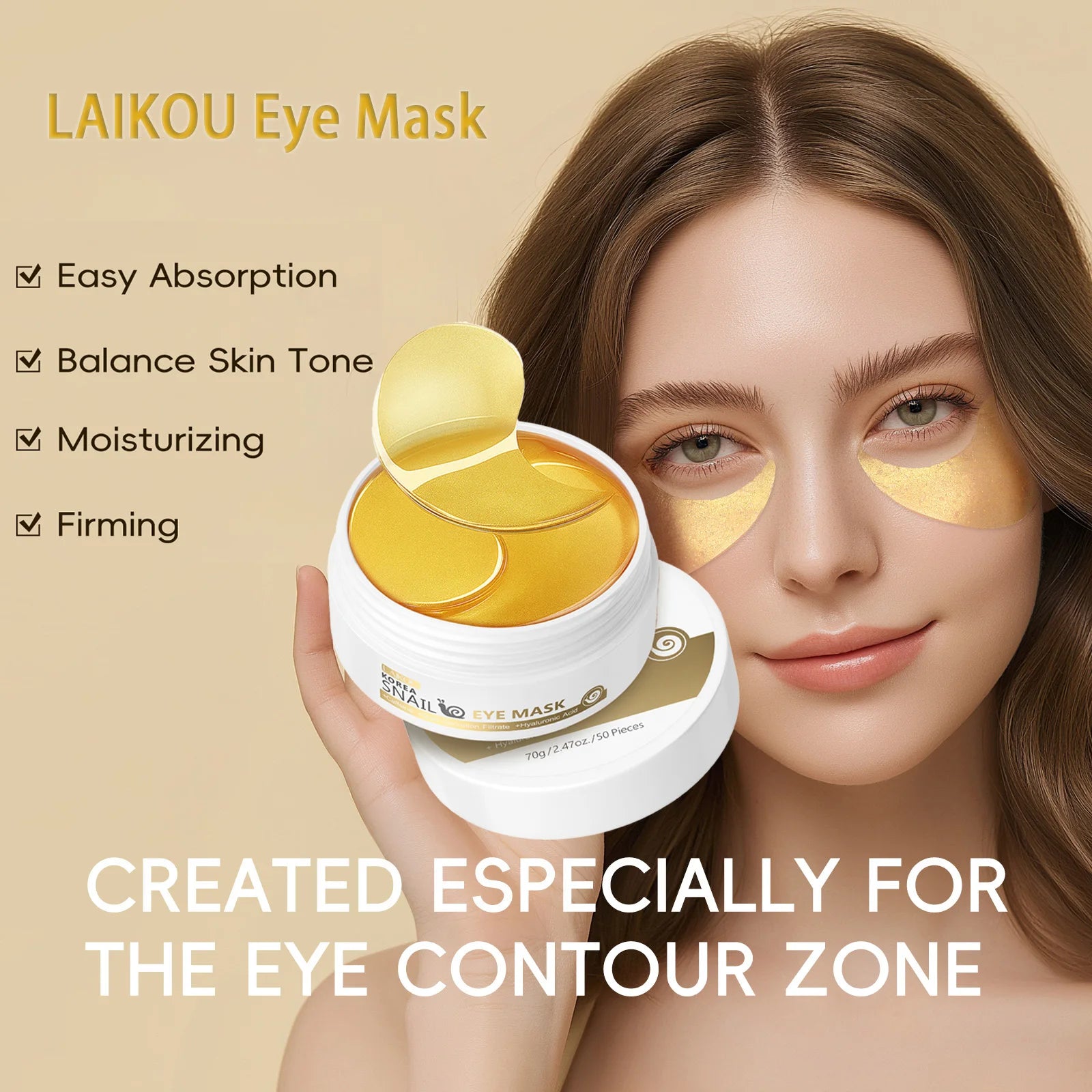 LAIKOU Japan Sakura or Snail  Eye Mask Fade Dark Circles Hydrating Moisturizing Care Eyes Mask Face Care Product