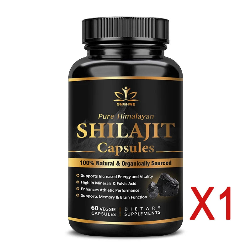 Himalaya Shilajit Capsule Original High in Trace Minerals& Fulvic Acid for Energy,Muscle Strength&Immunity, Endurance for Adult - BlissFully