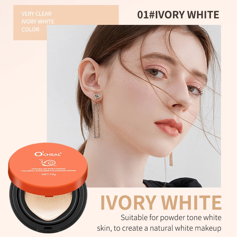 OCHEAL Whitening BB Cream Foundation Cream for Face Makeup Concealer Air Cushion for Girl Make Up Facial Beauty Original Makeup