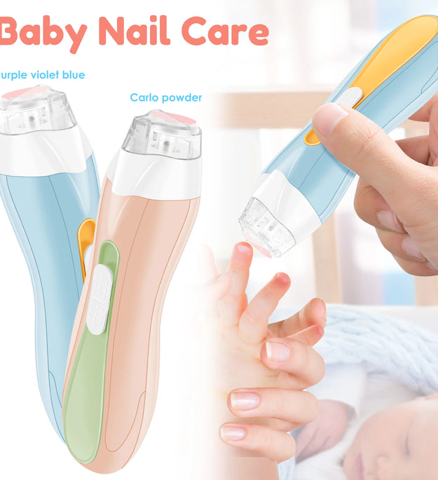 Electric Baby Nail File Lightweight USB Charging Baby Nail Clipper with LED Low Noise Stepless Speed Control Electric Nail File