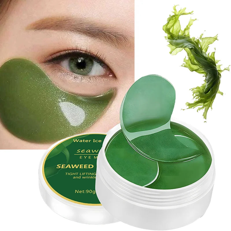 60pcs seaweed hyaluronic acid eye mask to remove dark circles collagen eye patch facial care products - BlissFully