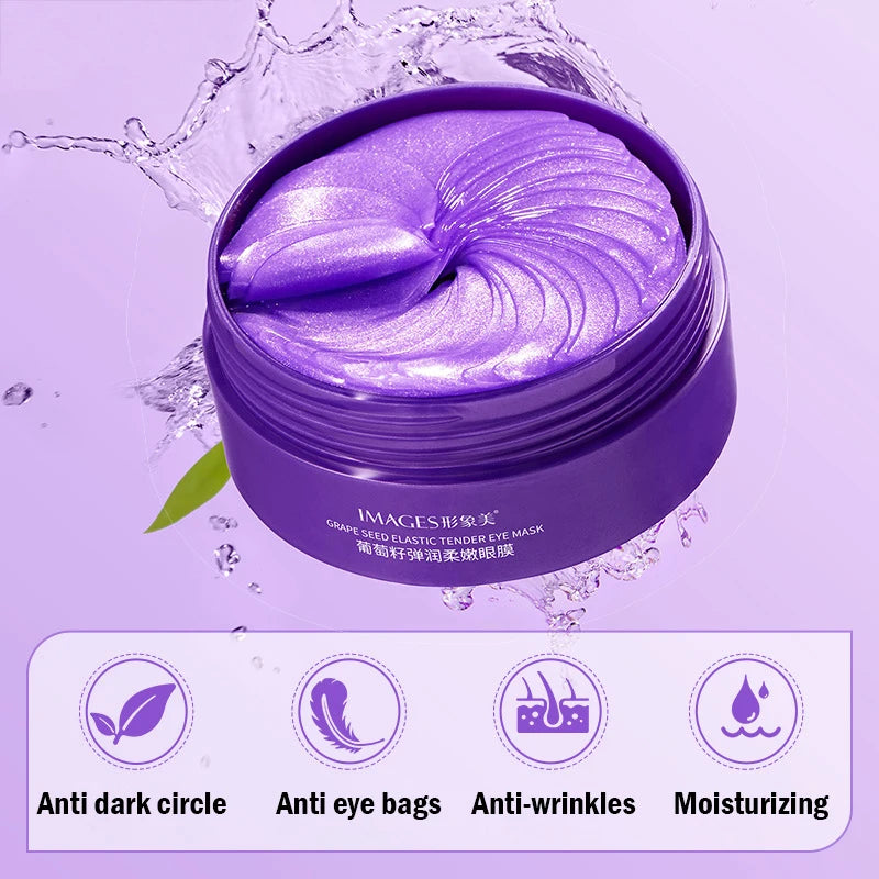 IMAGES Grape Moisturizing Collagen Eye Mask Anti Dark Circles Eye Bags Anti-aging Eyes Masks Beauty Skin Care Eye Patches 60Pcs
