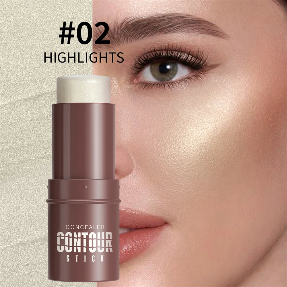 Shimmer Highlighting Bronzer Stick Face Brightening Concealer Pen Long Lasting Corrector Nose Shadow Face Contour Stick Cosmetic