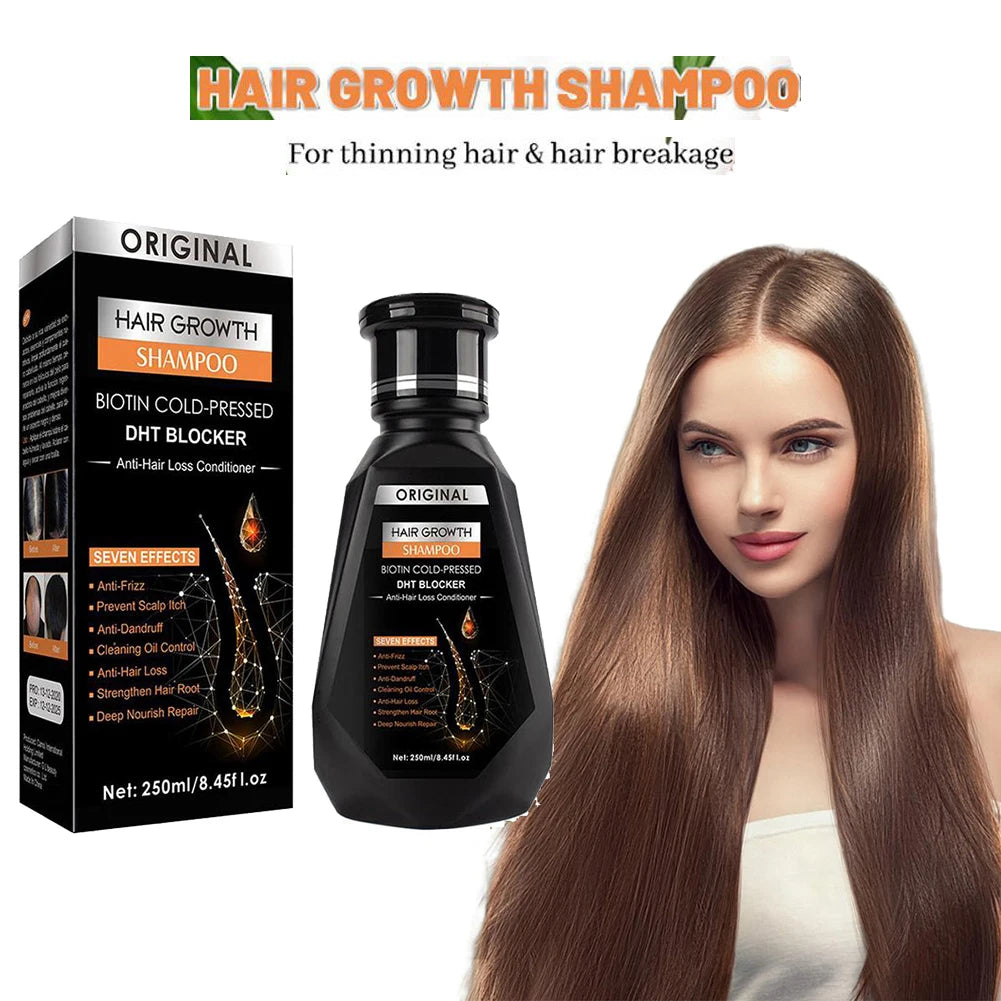 250ML Biotin Shampoo For Hair Growth And Thinning Hair – Ginger Shampoo Thickening Formula For Hair Loss Treatment For Women Men - BlissFully