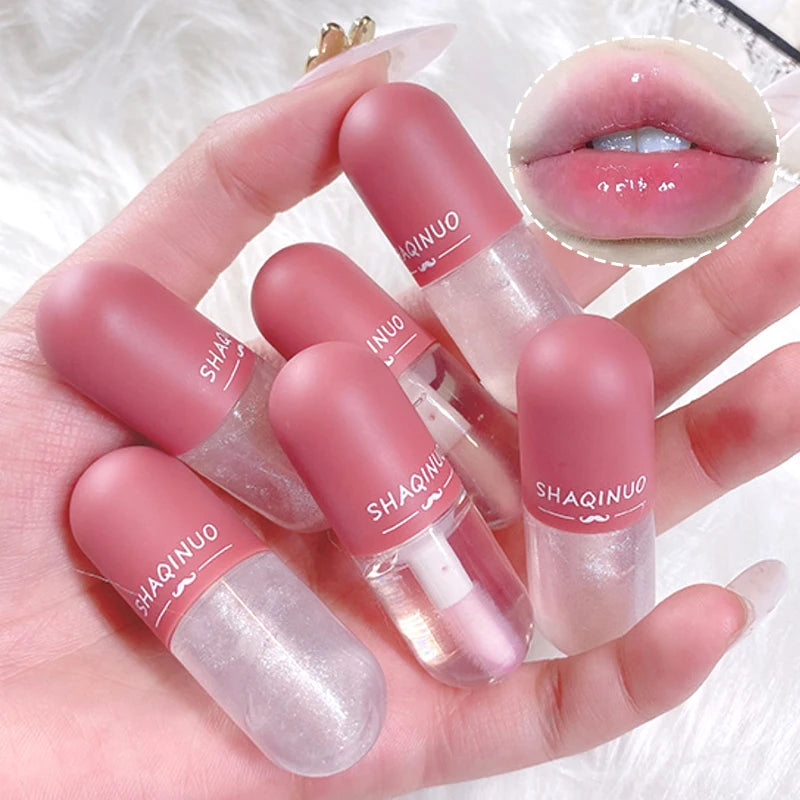 Shuiguang capsule lip honey kit moisturizes and moisturizes the mirror surface sparkling colorless transparent glass lip oil