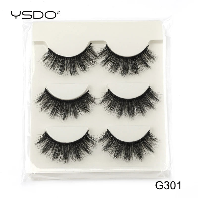 YSDO Natura Cat Eye Lashes 3/10 Pairs Faux 3d Mink Eyelashes Reusable Fake Eyelashes Tools Soft Wispy False Lashes maquillaje