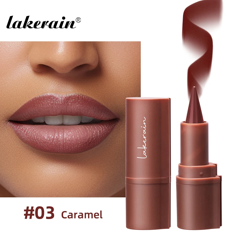Lakerain Lip Liner Matte Black Brown Velvet Lipstick Waterproof Non Sticky Contouring Tint Lipliner Crayon Lip Makeup