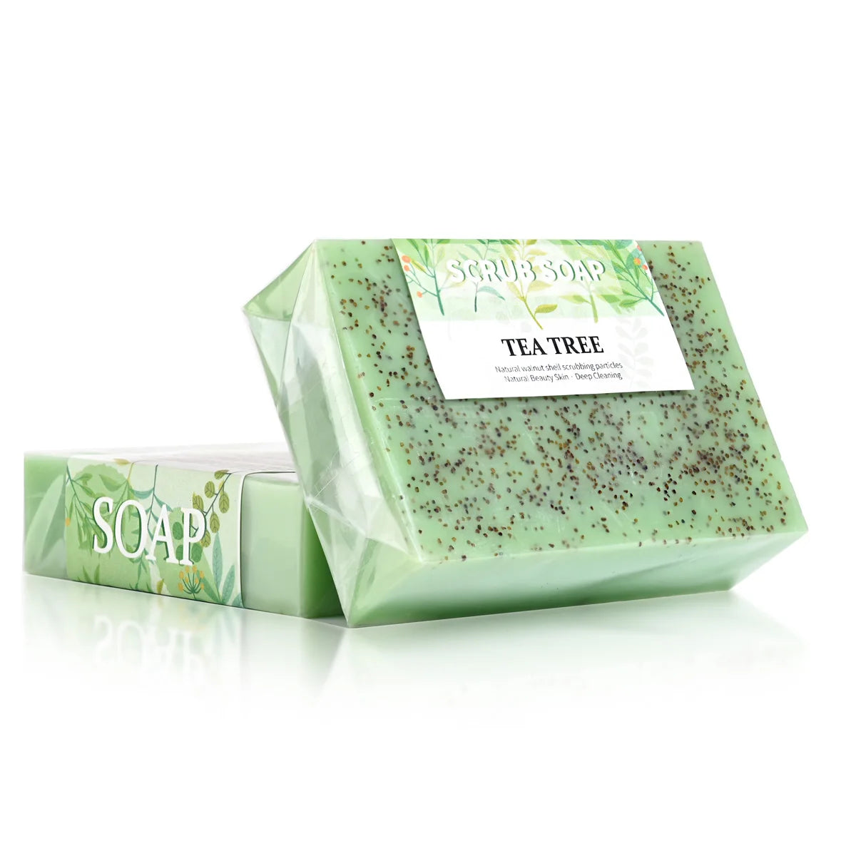 M+Plant Extraction Soap Handmade Frosted Solid Tea Tree Acne Removal Whitening Face Body Wash Cleaning Essence Oil for Skin Care