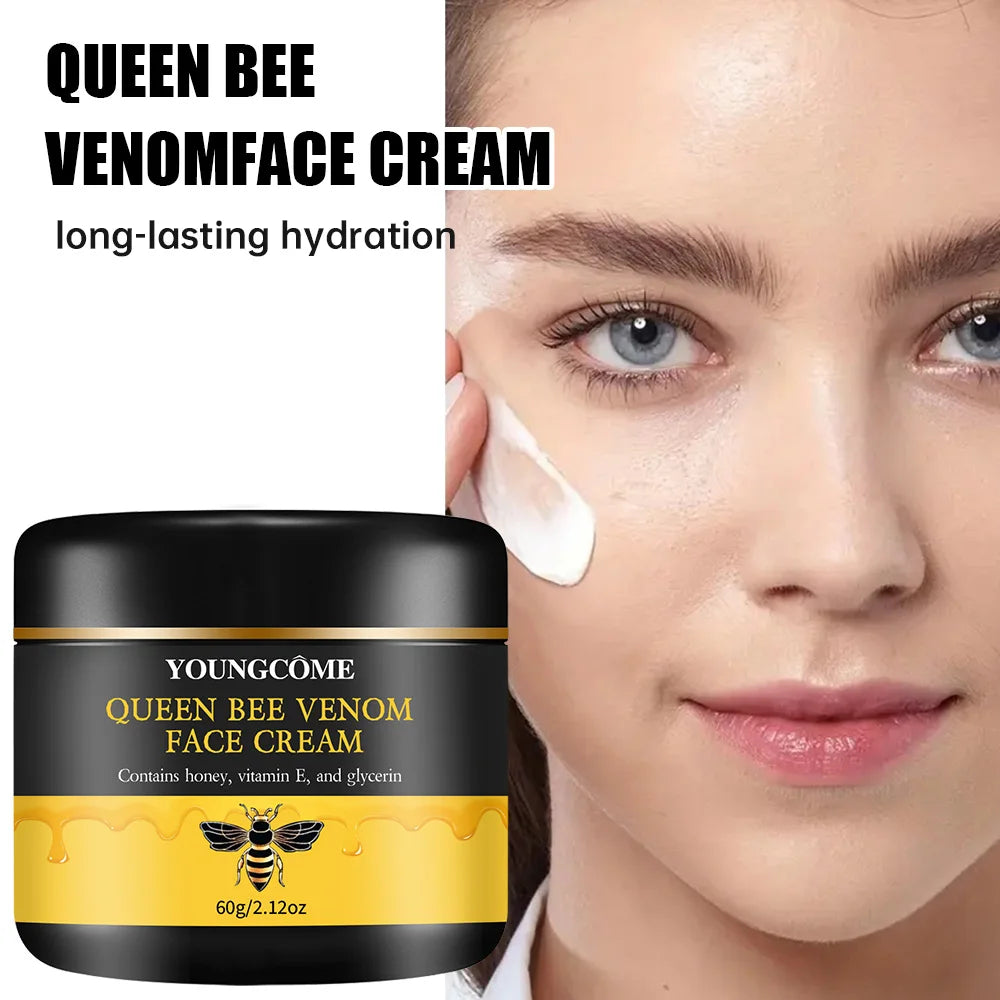 Queen Bee Venom Anti-Aging Face Cream - Collagen Boost & Deep Hydration, Wrinkle Reduction, Day/Night Moisturizer for All Skin - BlissFully