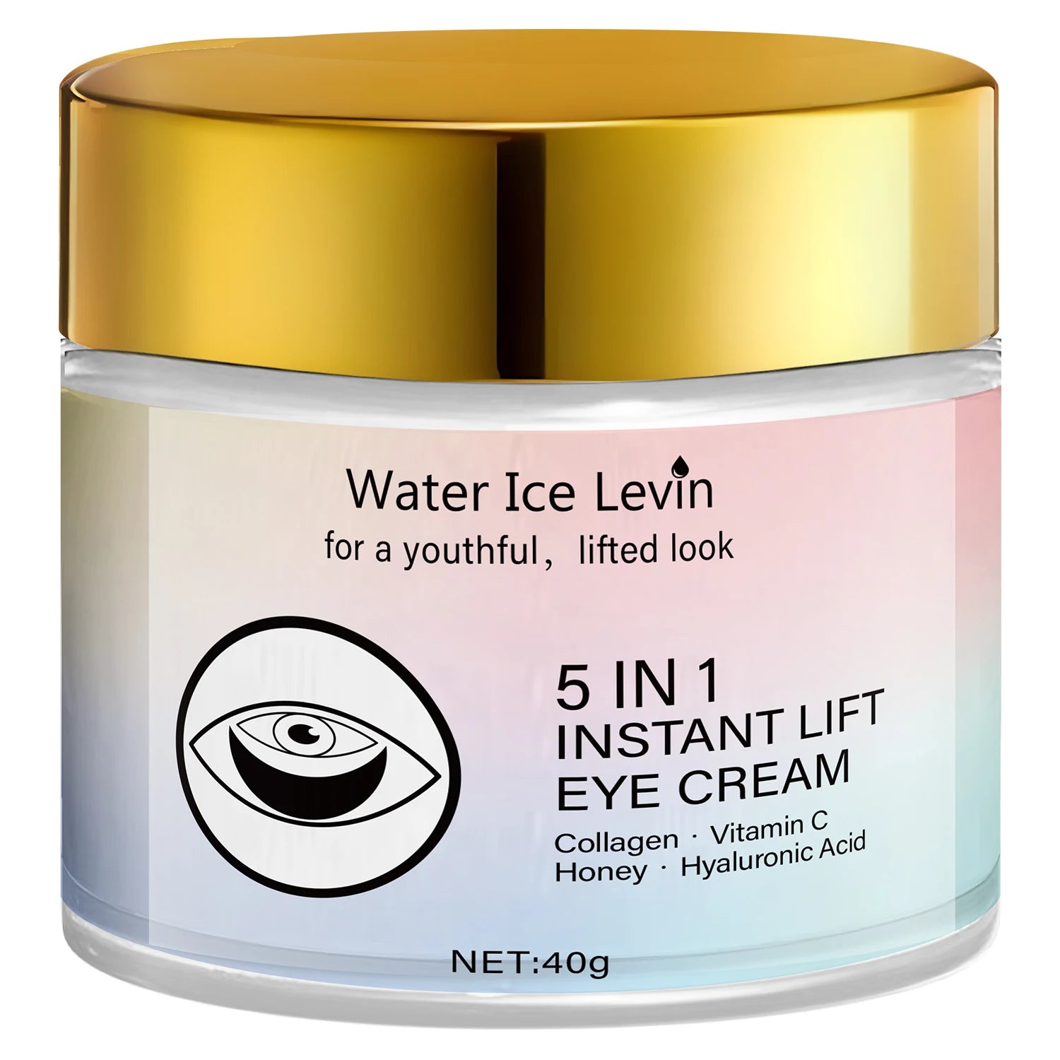 5 IN 1 Eye Cream Instant Lift 1+1 Pack 40g with Collagen Vitamin C Honey Hyaluronic Acid Reduces Wrinkles Puffiness Moisturizing