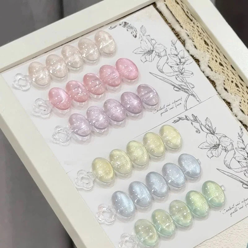 WS Black Glass Cat Magnetic Gel Nail Polish Punk Style Nail Art Manicure Varnis Semi Permanent Gel for Winter Nail Supplies