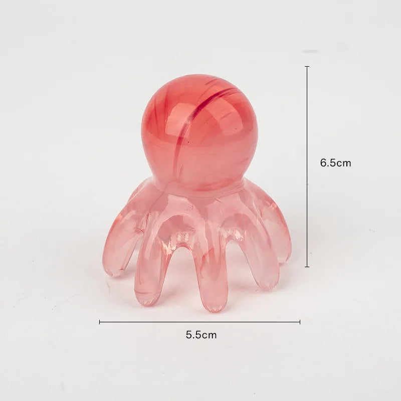 Octopus Massage Comb Resin Head Meridian Scraping Scalp Massage Brush Acupuncture SPA Gua Sha Massage Comb for Fatigue Relief - BlissFully