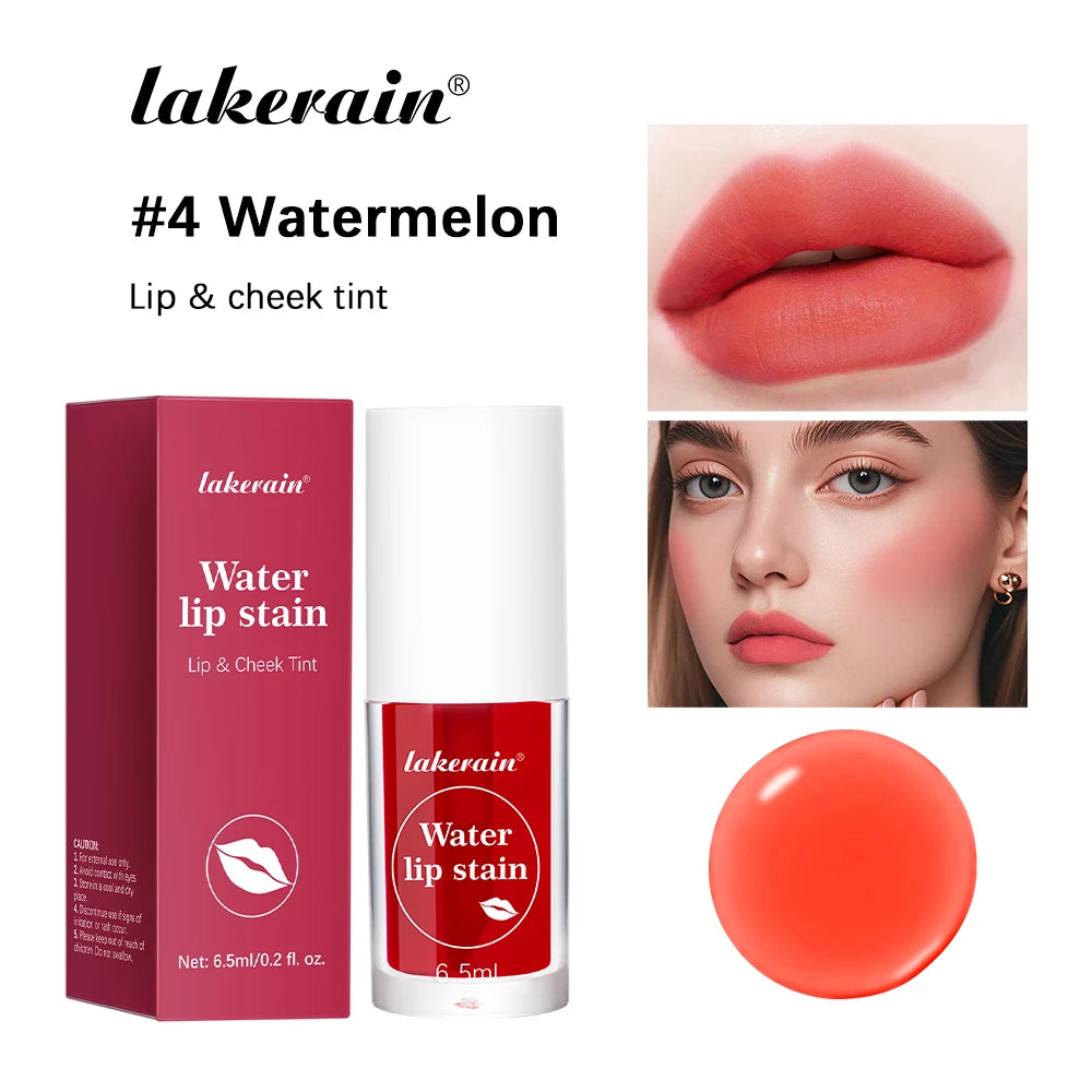 Fruity Water Lip Tint Gloss 4 Color Moisturizing Lip Glaze Long Lasting Lip Ink Face Lip Dual Purpose Liquid Lipstick Cosmetic M
