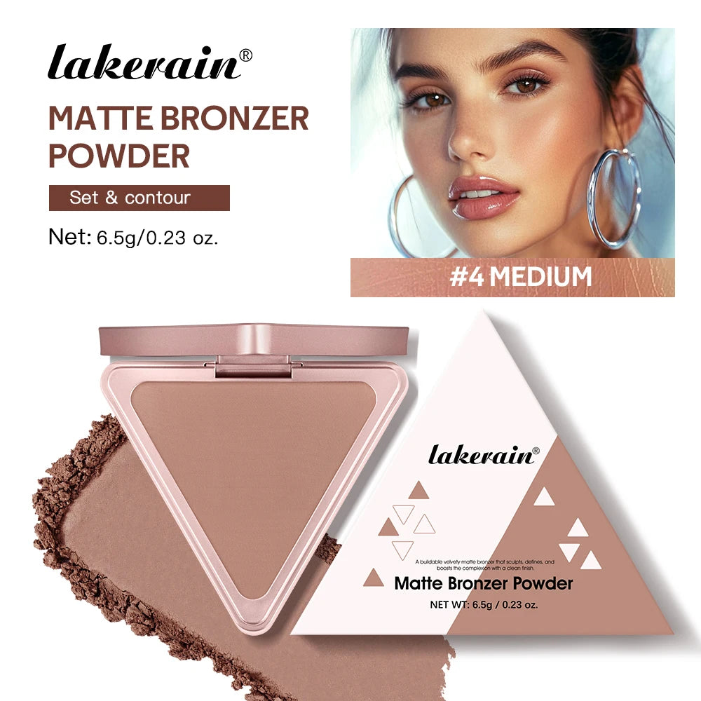 Matte Bronzer Powder Long-Lasting Makeup Effect Waterproof Sweatproof Setting Powder Oil Control Bronzers Smooth Face Makeup