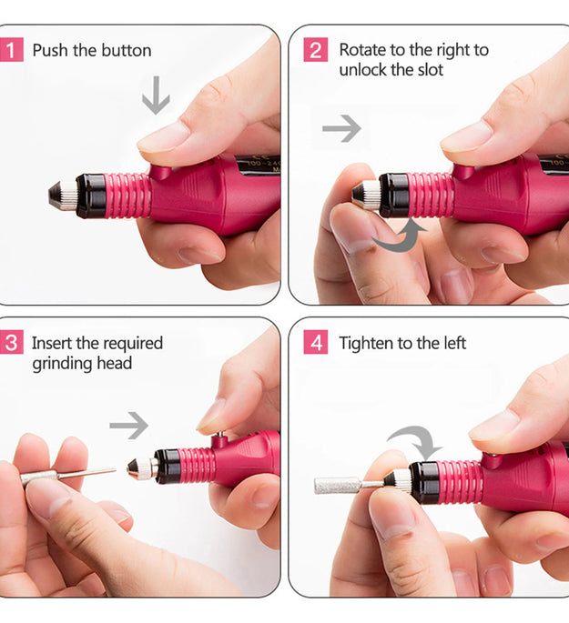 LULAA Electric Nail Drill Kit Portable Nail File Machine Nail Rotary Tool Manicure with USB Cable Christmas Gift for Women