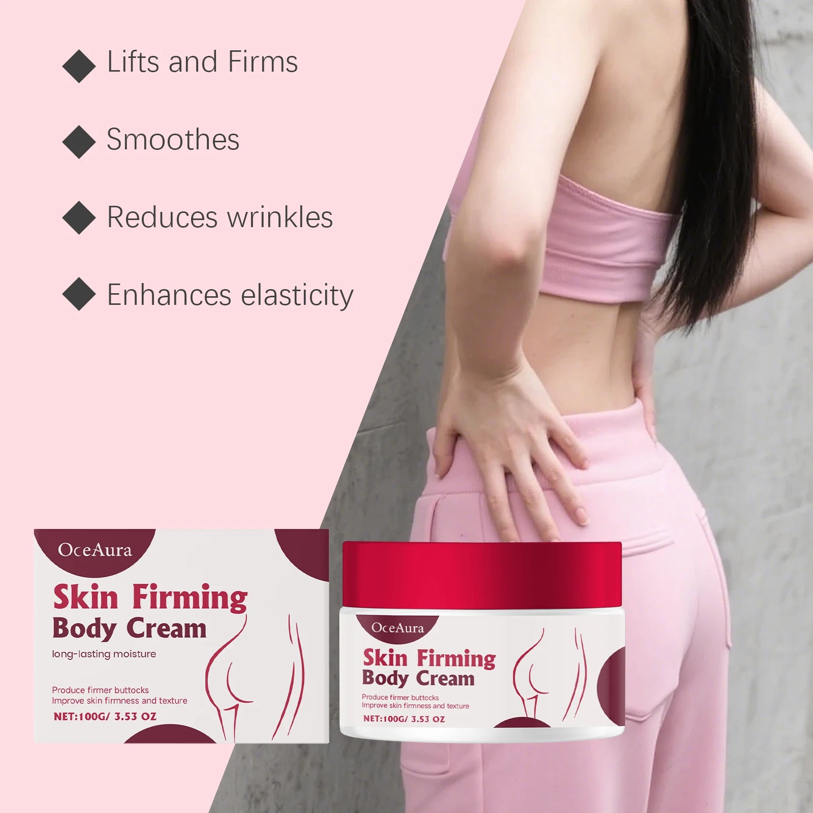 Professional Butt Lifting Cream Firming Hydrating Treatment for Smooth Skin Anti-Cellulite Tightening Collagen Centella Asiatica