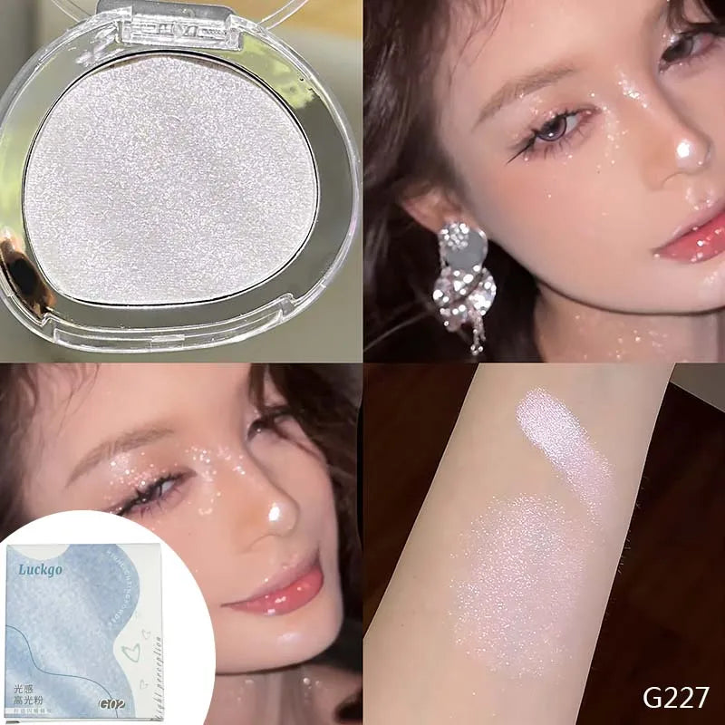 Light Perception Highlighter Powder Makeup Diamond Glitter Highlighter Palette Bright Shiny Illuminator Face Makeup Cosmetics