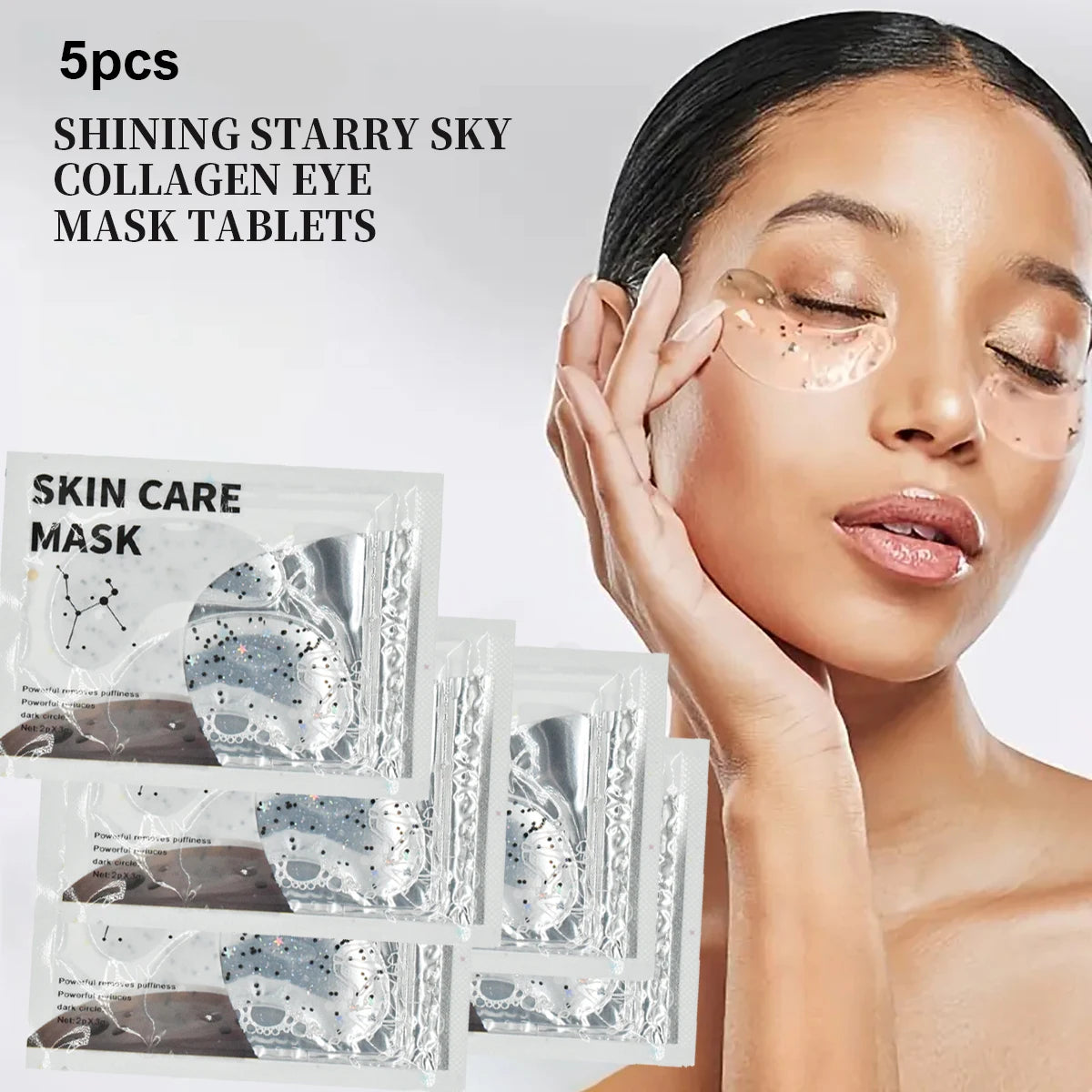 5Pcs/Collagen Eye Mask, Suitable for Puffy Eyes, Dark Circles, Bags and Wrinkles, Contains Collagen, Relieves Stress, Reduces Wrinkles, Restores Skin Vitality