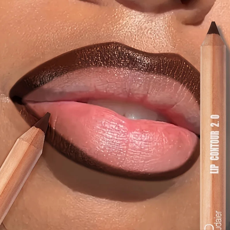 Matte Lip Liner- Long-Lasting, Smooth Application, Easy to Color, Includes Sharpener - Perfect for a Flawless Finish!