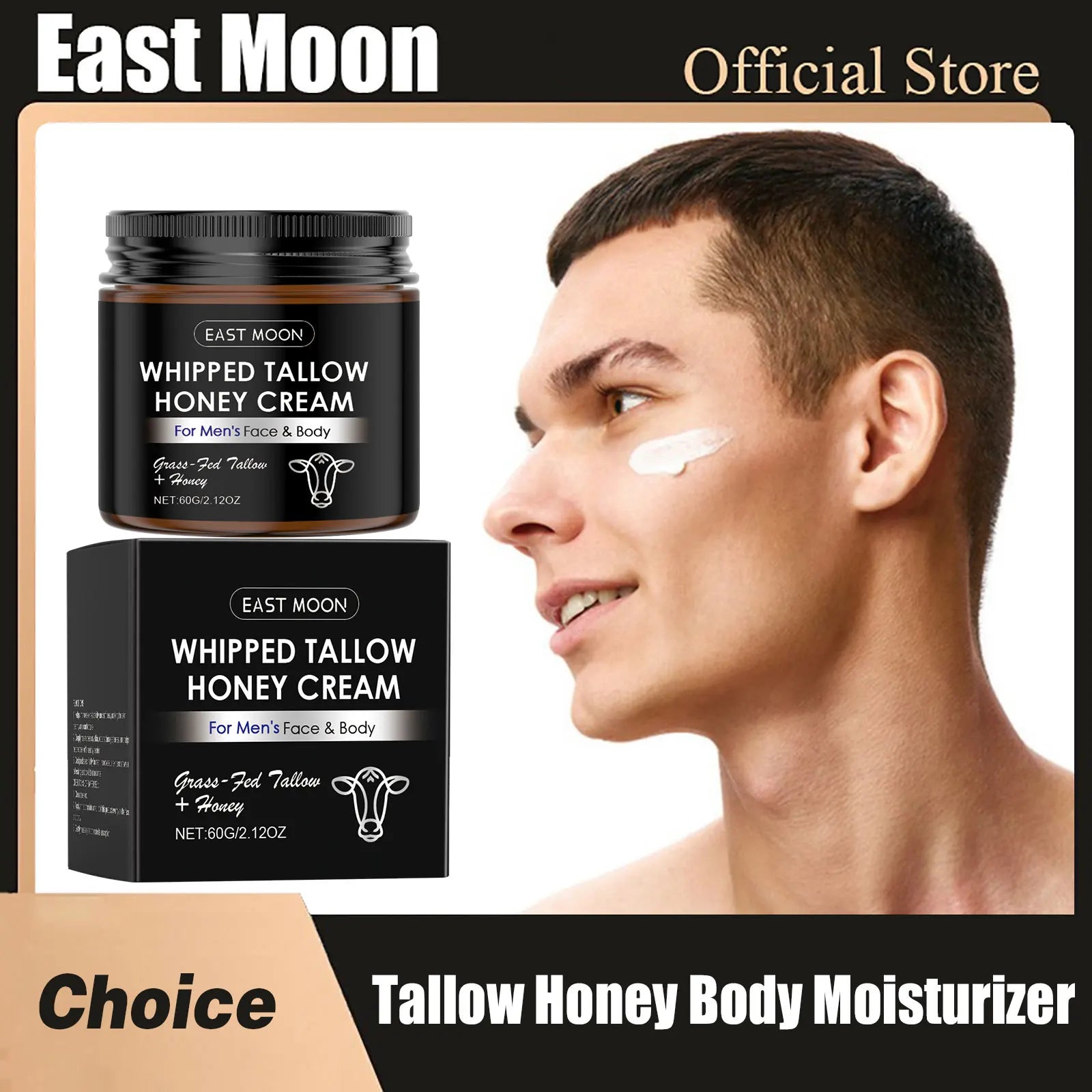 East Moon Tallow Honey Body Moisturizer Deep Nourishing Non Greasy Brighten Armpit For Glowing Oil Control Face Skin Care Cream
