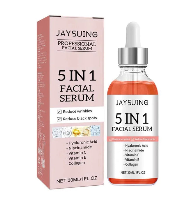 5 In 1 Fade fine lines Firming Face Serum Moisturizing brightning Vitamin C Hyaluronic Acid Facial Serum Shrink Pores Skin Care