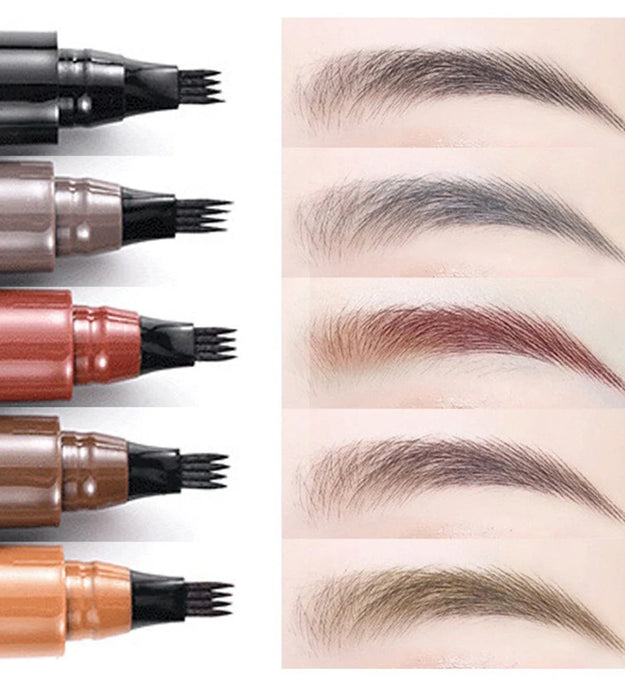 Four-pronged eyebrow pencil, four-end, long-lasting, non-smudged, water-resistant, anti-smudged eyebrow pencil