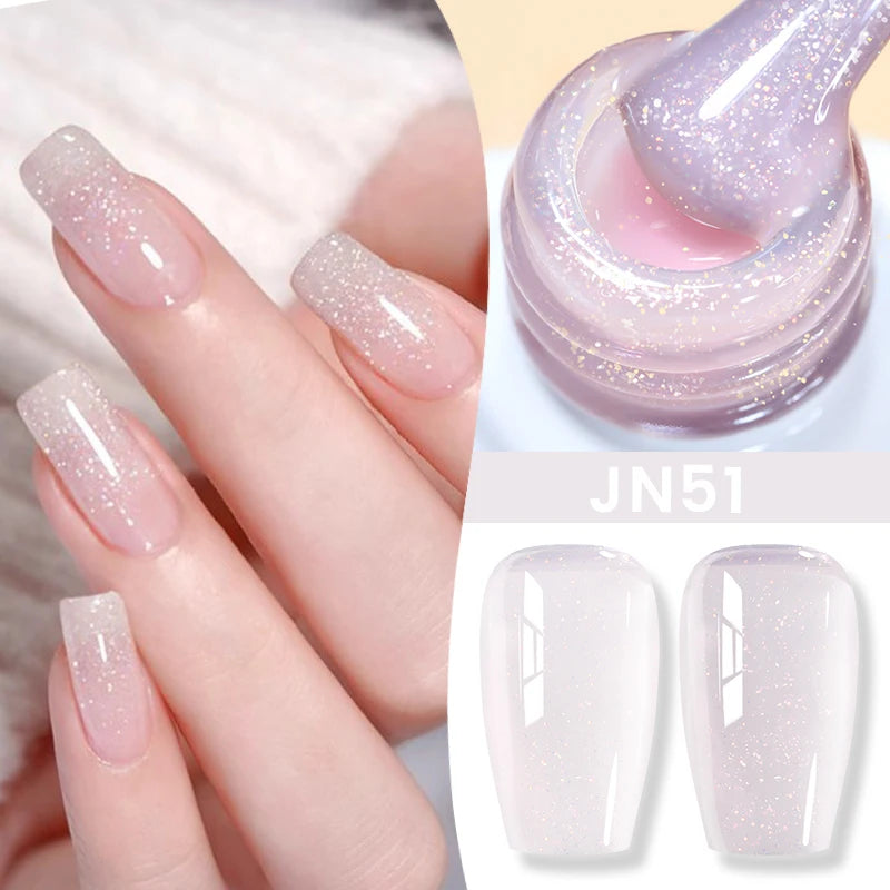 BORN PRETTY 10ml Jelly Nude Gel Nail Polish 50 Colors Semi Transparent Nail Art Nail Supplies Soak off UV LED Nails Gel Varnish
