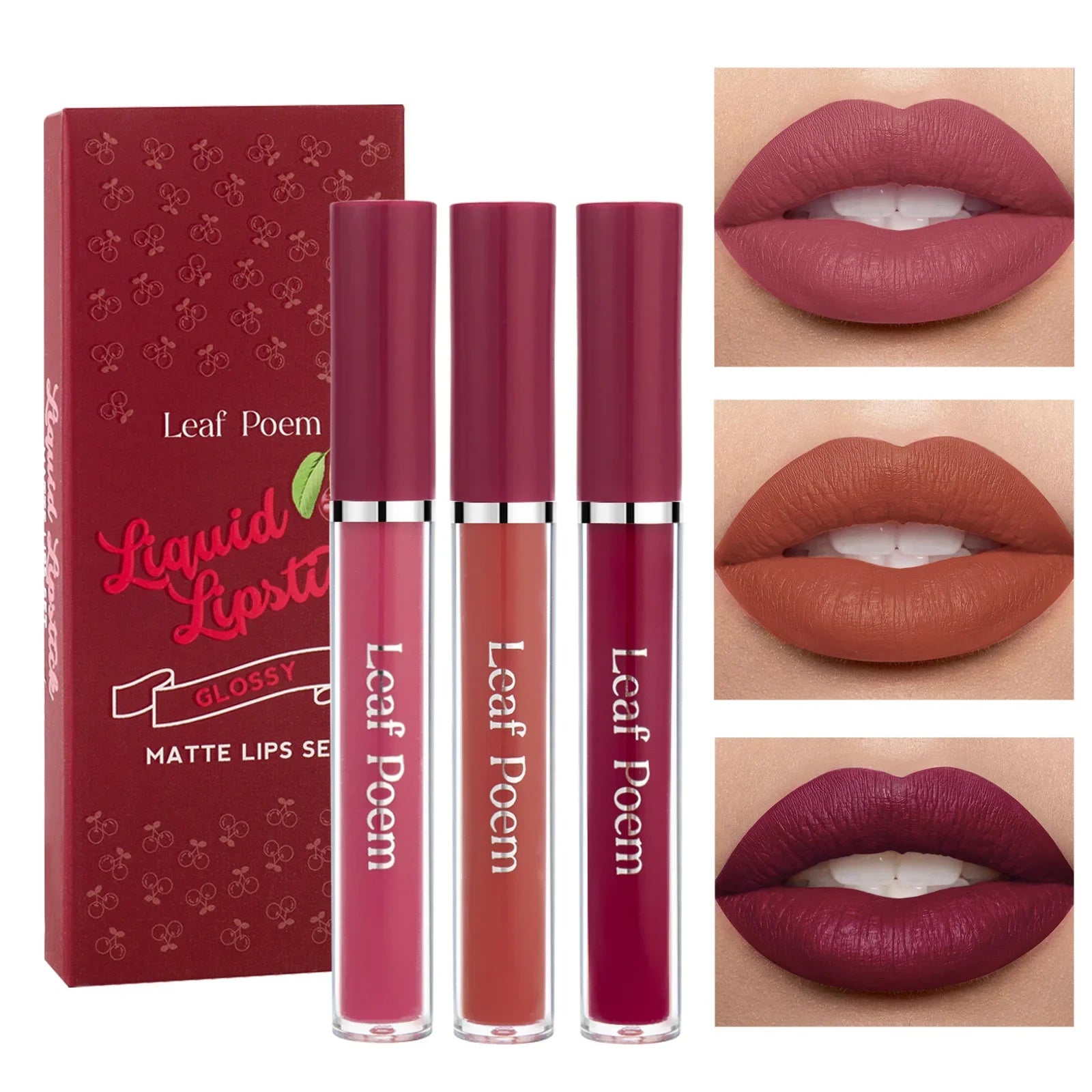 Waterproof Long-lasting Velvet Matte Lip Gloss Set Strawberry Moisturizing Lipstick Kit Beauty Cosmetics Makeup Rose Lip Stain