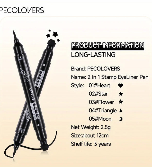 7 Styles Eyeliner Stamp Pen Red Black Liquid Eyeliner Pen Double-ended Lazy Eye Liner Pencil Fast Drying Waterproof Eye Makeup