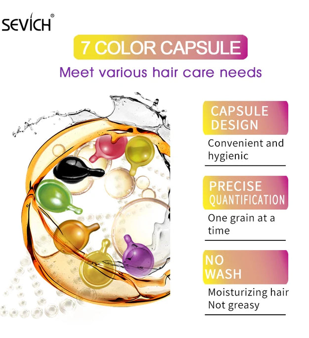 30Pcs Anti Hair Loss Hair Vitamin Capsule Oil Keratin Complex Oil Smooth Silky Hair Serum Hair Mask Repair Frizz Damaged Sevich