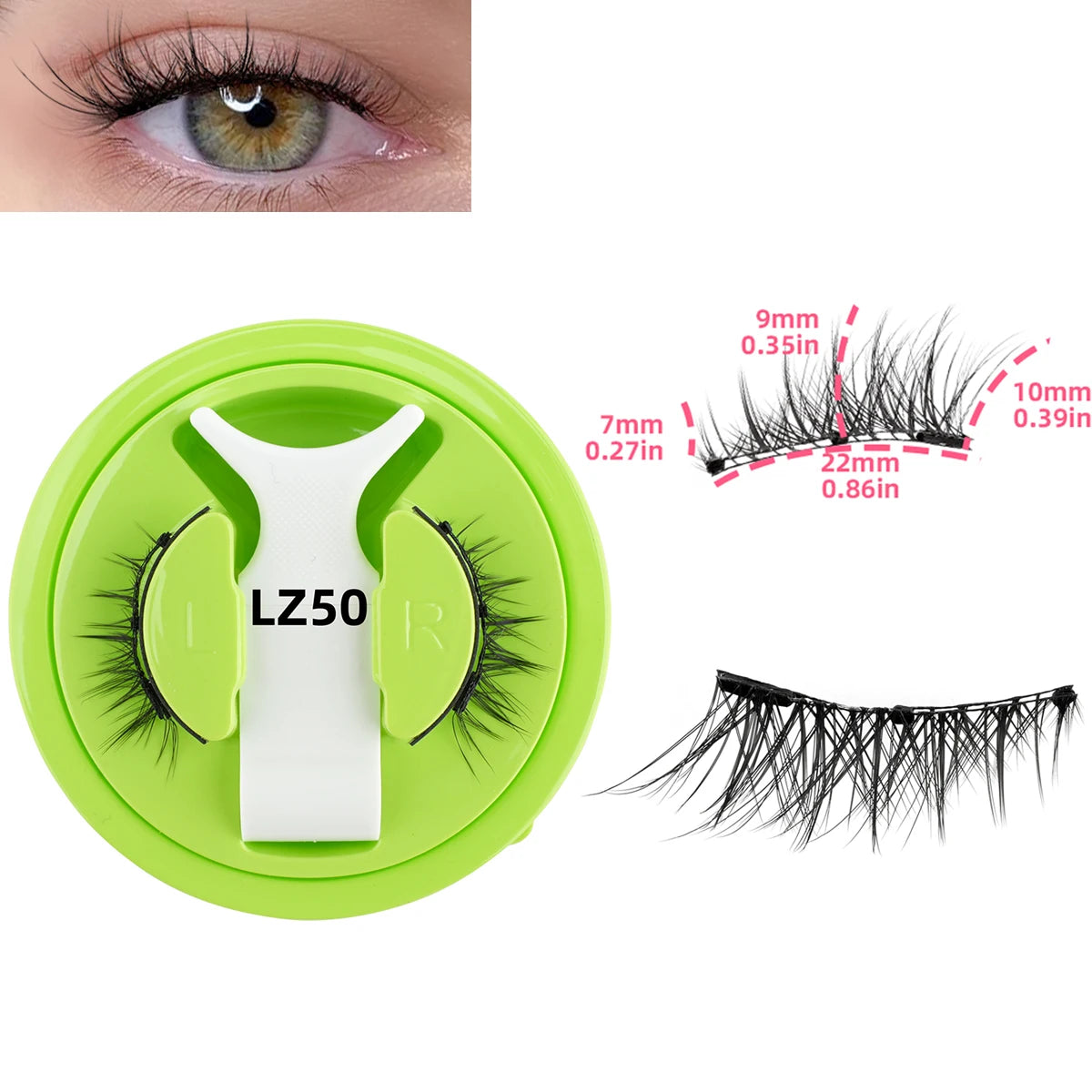 1 Pair Reusable Magnetic Lashes 3D Natural Fluffy Magnetic False Eyelashes No Glue Needed Lashes with Tweezer Set Make up Tools