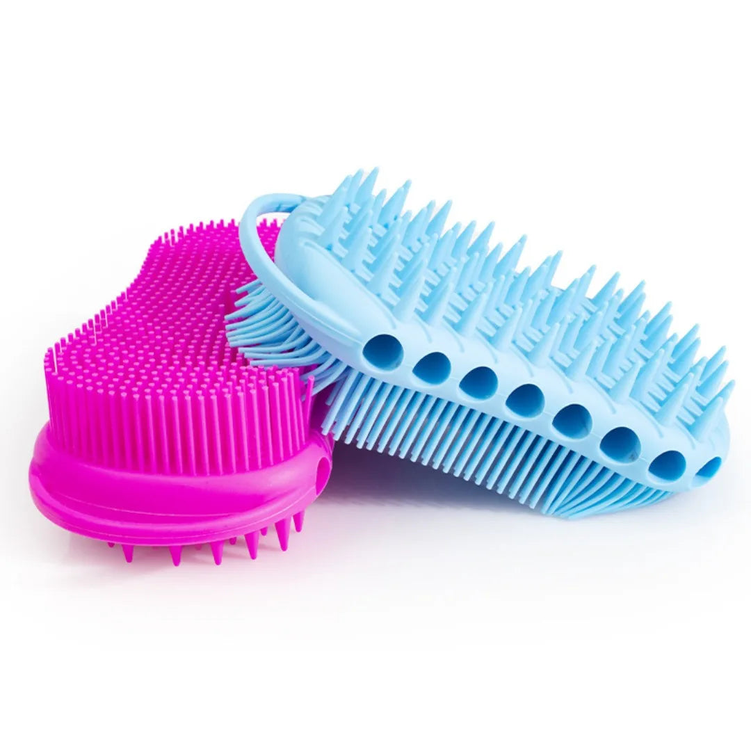 Soft Back Scrubber Brush Silicone Skin Massager Bath Shower Scrubbing Brush with Handle Body Wash Exfoliating Scrub Bath Supplie