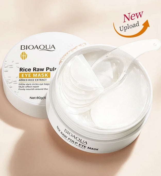60pcs BIOAQUA White Rice Collagen Eye Mask Anti Dark Circles Eyes Bags Remover Firming Moisturizing Eye Patches Skin Care