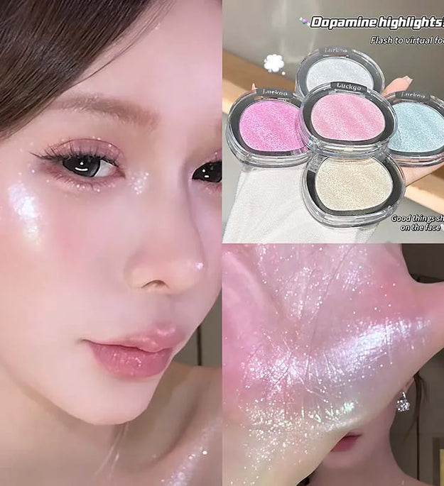 Light Perception Highlighter Powder Makeup Diamond Glitter Highlighter Palette Bright Shiny Illuminator Face Makeup Cosmetics