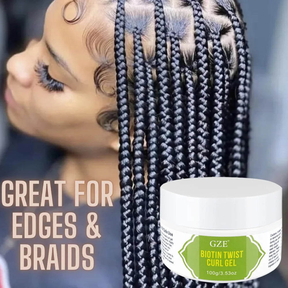 GZE Biotin Twist Curl Gel Hair Growth - Hydrating Styling Gel with Biotin for Stronger, Healthier Hair - Defines Curls