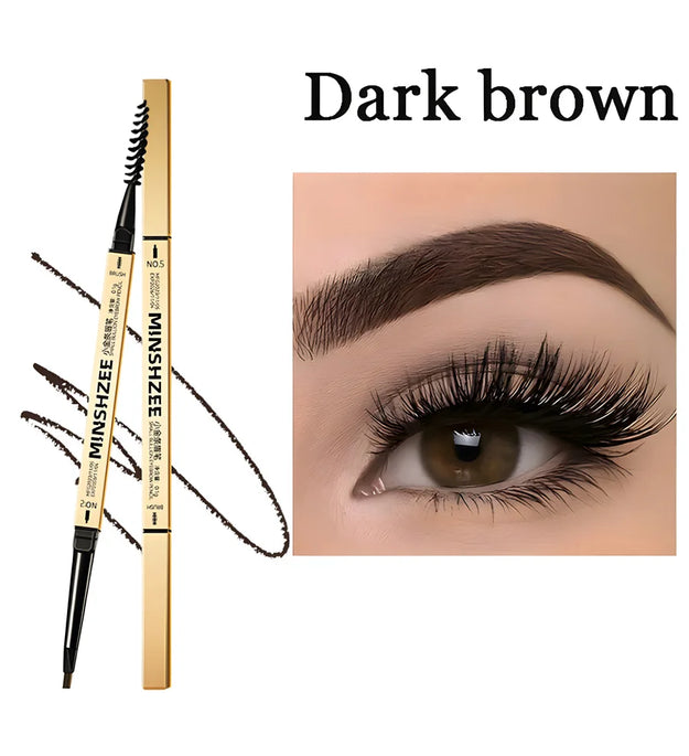 Waterproof Matte Eyebrow Pen Makeup Double Head Lasting Brown Non-Smudged Eye Brow Pencil Tint with Brush Cosmetics