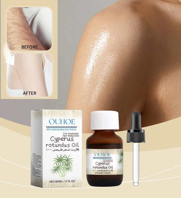 60ml Cyperus Rotundus Oil Body Hair Remover Oil For Armpit Legs Arms Hair Growth Inhibitor Skin Care Body Moisturizing Oil