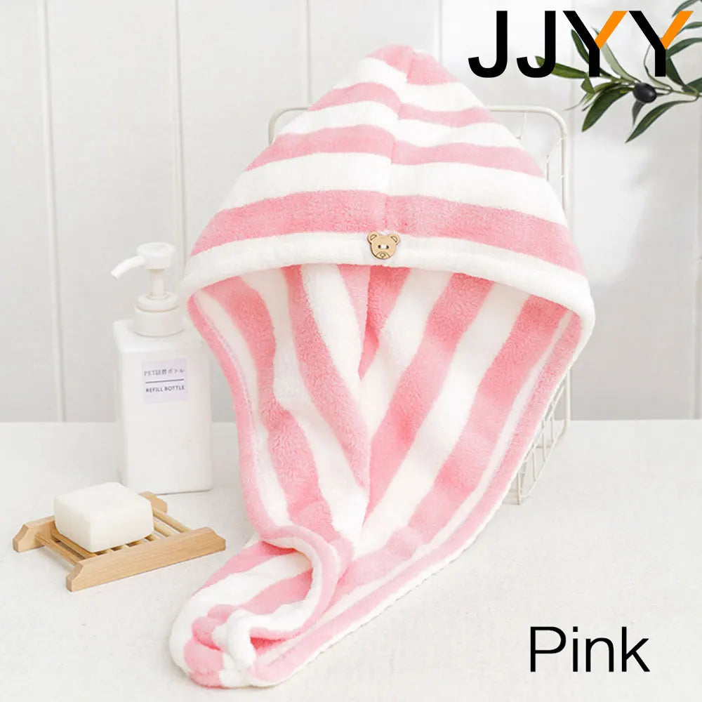 Hair Towel Wrap Fast Dry Hair Towel Super Absorbent Microfiber Coral Velvet Hair Drying Towel Quick Dry Hair Turban - BlissFully