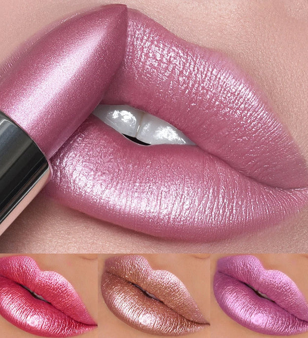 19 colors glitter lipstick hydrating red pink sparkling shine lip color highly pigmented lip tints metallic finish lip makeup