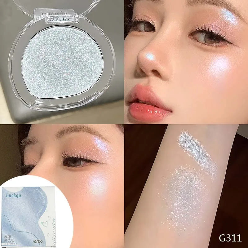 Light Perception Highlighter Powder Makeup Diamond Glitter Highlighter Palette Bright Shiny Illuminator Face Makeup Cosmetics
