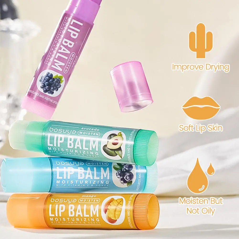 6/24pcs Assorted Fruit Flavor Lip Balm Set - Hydrating, Nourishing & Prevents Chapped Lips - Care for Dry Lips & Fine Lines