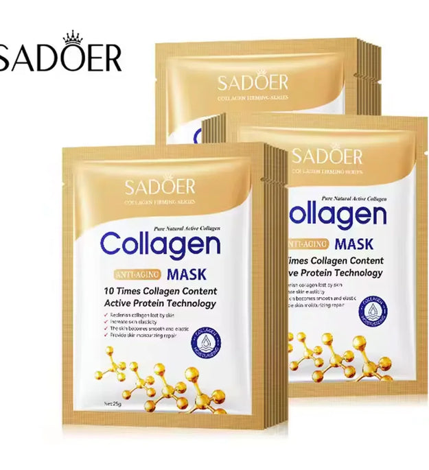 5/10/20/30pcs SADOER Collagen Face Mask Firming Moisturizing Repair Brightening skincare Face Sheet Mask Facial Masks Skin Care