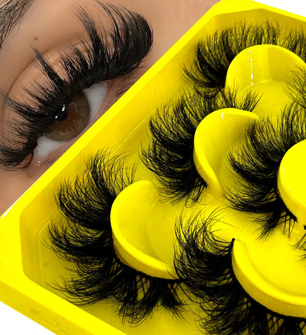 New 5 pairs Fluffy Lashes 8D False Eyelashes 15-20mm Faux Mink Lashes Natural Fake Lashes Thick Volume Eyelashes Cat Eye Lashes
