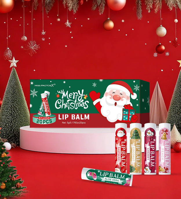 20PCS lipstick Set -5 Taste Christmas Theme Deep moisturizing and lasting moisturizing to create plump and shiny lips