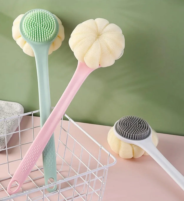 1pc Long Handle Back Brush for Shower Soft Silicone Body Exfoliating Bath Brush Skin Health Shower Back Scrubber Bath Supplies