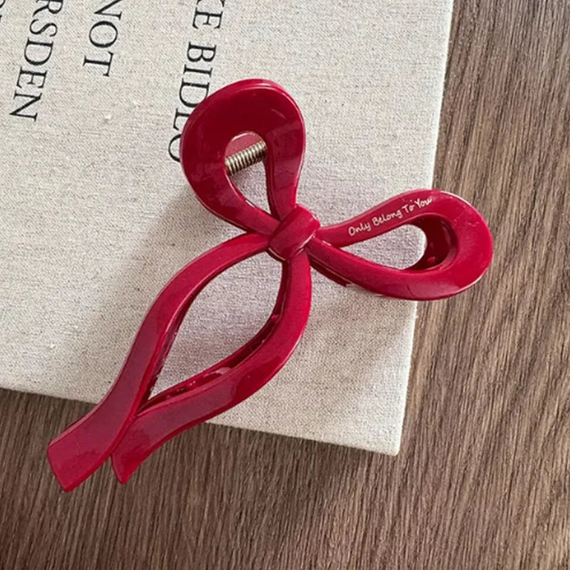 French Red Collection! Large Grip Letters Gold Label Back Head Updo Shark Clip Hair Accessories Headwear Hairpin Hair Claw