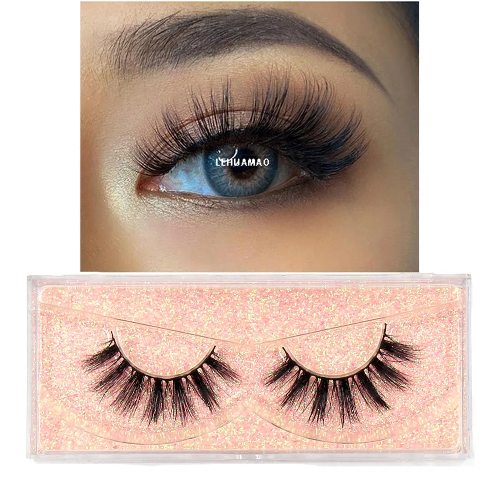 LEHUAMAO Eyelashes 3D Mink Lashes natural handmade volume soft lashes long eyelash extension real mink eyelash for makeup D103