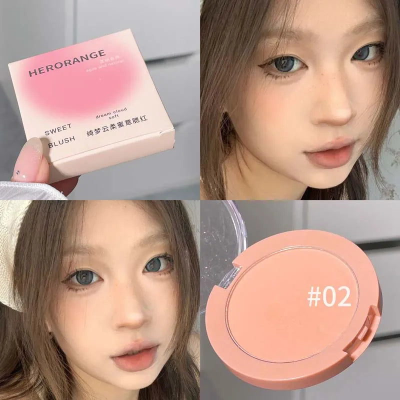 HERORANGE powder blusher natural matte color low saturation nude Korean pure sexy new powder blusher