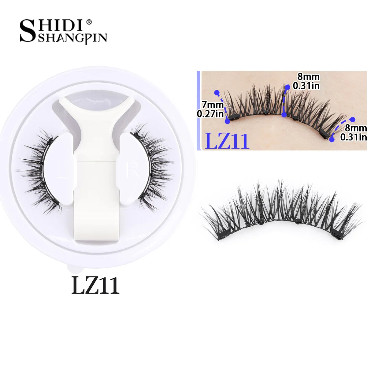 Lanjinglin Magnetic Eyelashes 1 Pair Natural Faux Mink Lashes Reusable False Eyelashes Tweezer Set Eyelash Extension Makeup Tool